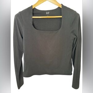 GAP Body Hugging Square Neck Long Sleeve Top, L